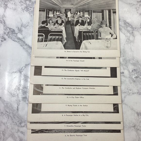 Vintage 1940s Railroad Train Educational Photo Print Set 1-56 - Picture 7 of 11